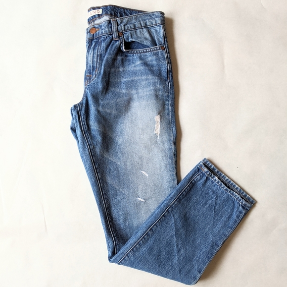 J BRAND Medium Wash Distressed Straight Leg Jeans - Picture 2 of 8